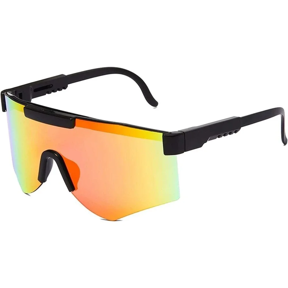 Rainbow Mirrored Sunglasses Shield Visor Cycling Running Sport Sun Glasses Gafas